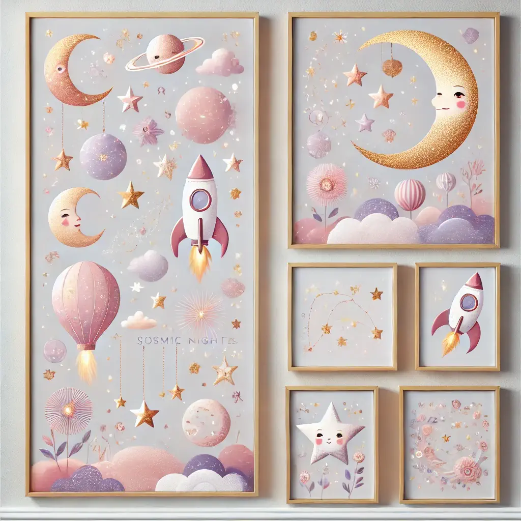 Baby girl nursery ideas - Star space cosmic