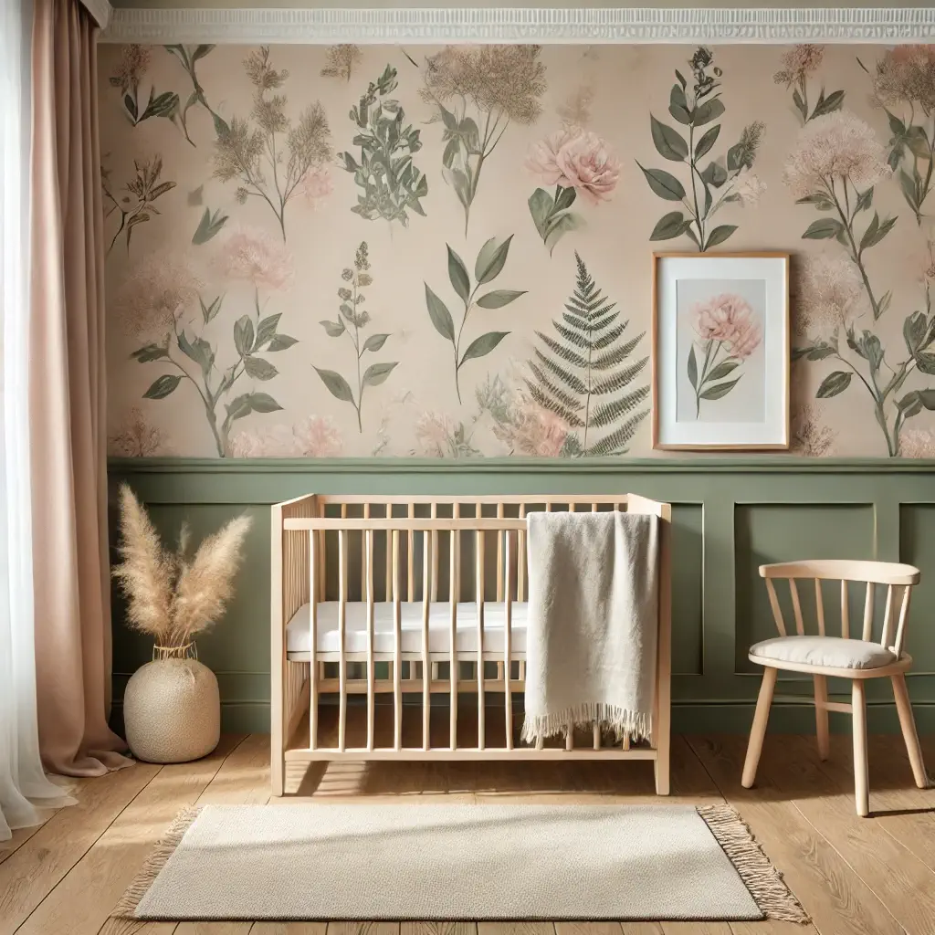 Idées déco chambre bébé fille - floral botanique plante